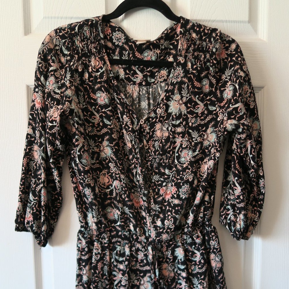 Long Sleeve Bohemian Floral Romper